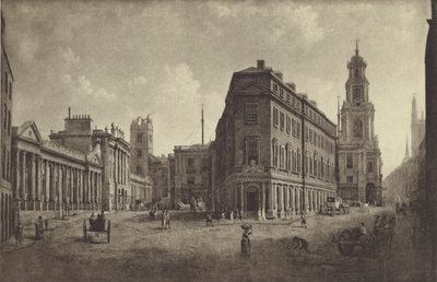 Bank of England en Royal Exchange, 1790 door William Marlow